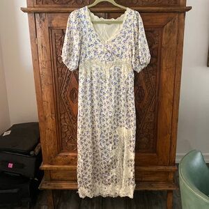 Floral silky maxi dress